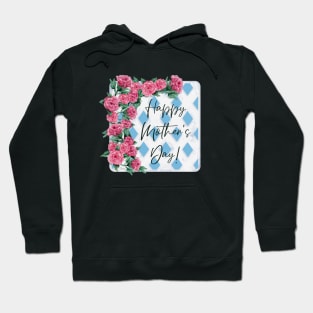 Happy Mother's Day Watercolor Rose Trellis Blue Sky | Cherie's Art (c)2021 Hoodie